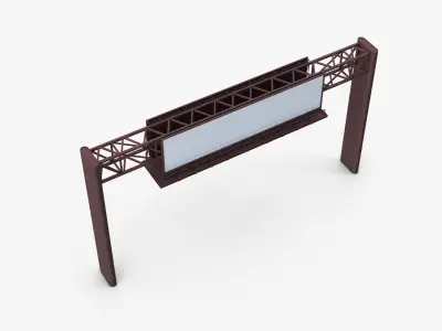 Billboard 4 Red Low-poly 3D model