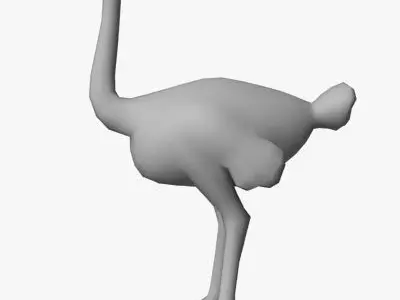 Low Poly Ostrich Low-poly 3D model