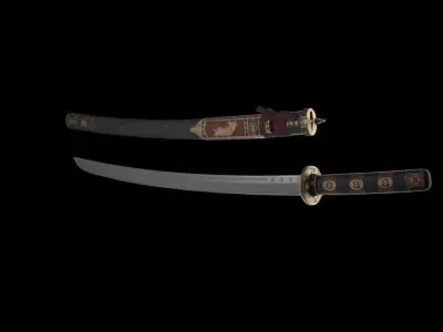 ancient chinese sword Low-poly 3D model