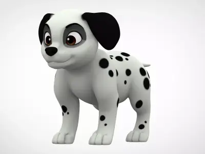 Dalmatian Puppy  Low-poly 3D model