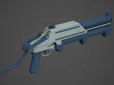 Stylized GM-94 Grenade Launcher Low Poly Mobile Ready Low-poly 3D model