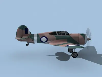 Curtiss H-75C Mohawk New Zealand 3D model