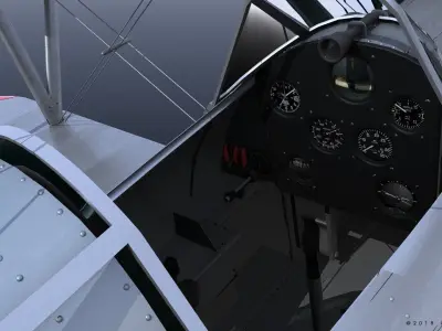 F2F-1 USS Lexington CV-2 1936 Low-poly 3D model