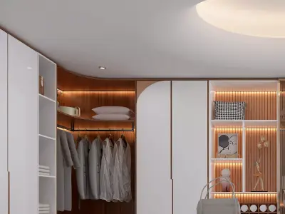 Dressing room Wardrobe closet full Scene 3D model