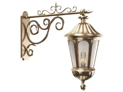 Two Bronze Wall Street Lights 3D model