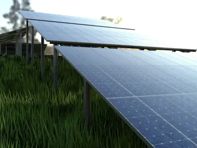 Solarmodule Version 4 - 15000mm Low-poly 3D model