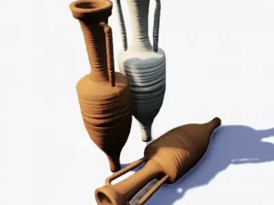Amphora rar Low-poly 3D model