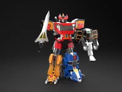 Megazord Battle Mode - Power Ranger Low-poly 3D model
