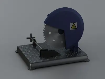 circular saw machine tool industrial wood tools cut equipment 3D model