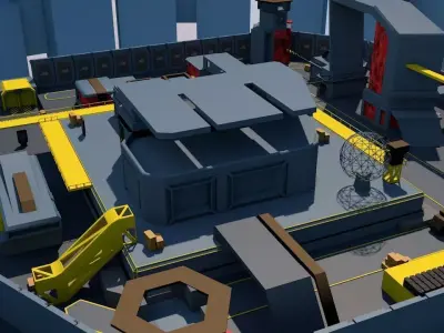 3D FPS game environment low poly Low-poly 3D model