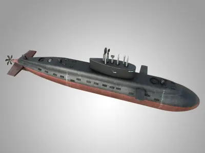 Submarine Shivalik Low-poly 3D model