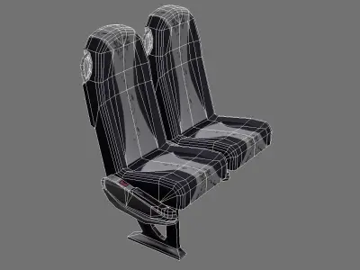 Bus chair Low-poly 3D model