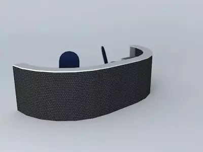 Curved counter 180  Elongated for 2 seats Free 3D model