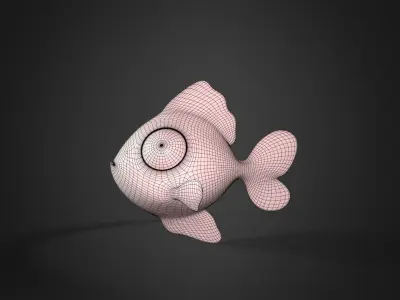 Asset - Cartoons - Animal - Small Fish Rigged 3D model