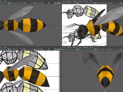 Low-poly Bee Low-poly 3D model