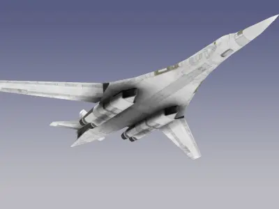 Tupolev Tu-160 Blackjack Low-poly 3D model