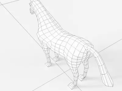 Horse cartoon 3d model  Low-poly 3D model