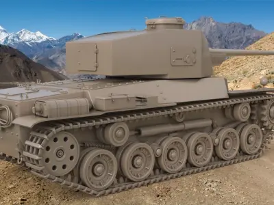 Tank Type 3 Chi-Nu Japan Clay Vray 3D model