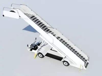 airport passenger stair vehicle widebody airliner Low-poly 3D model
