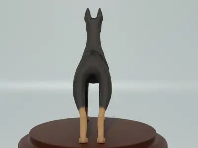 Cartoon Dog  Doberman Low-poly 3D model