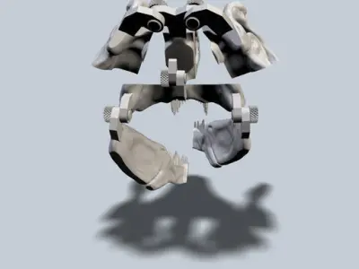 Exploded T-Rex Skull Free 3D print model