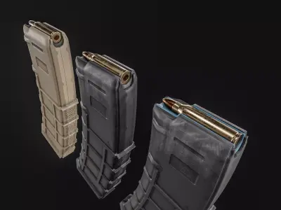 AR-15 Magazines Low-poly 3D model