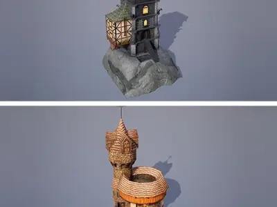 Medieval Fantasy Buildings Pack 01 Low-poly 3D model