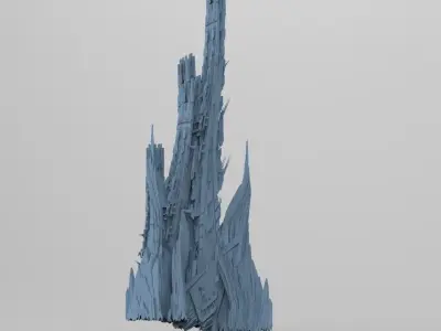 Mars Ship Mountain Rock 2 3D model