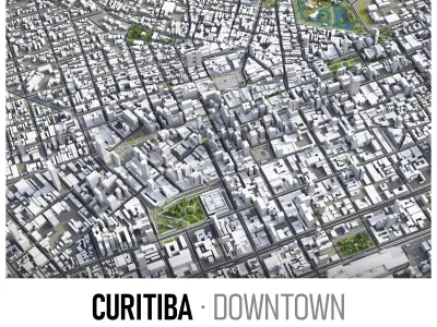 Curitiba Low-poly 3D model
