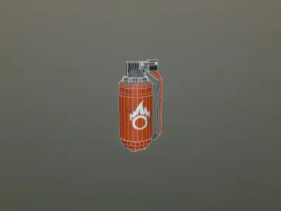 Fire grenade Free low-poly 3D model