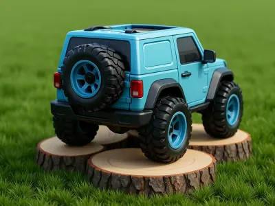 Stylized Compact Off Road SUV Low-poly 3D model