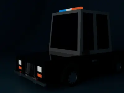 Low-Poly Police Car Low-poly 3D model