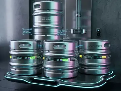 Sci-Fi Cryogenic Fuel Barrels Low-poly 3D model