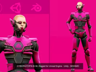 CYBORGTOPIA  HUMANOID COLLECTION 08 3D Model Pack
