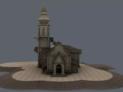 old Church Low-poly 3D model Low-poly 3D model