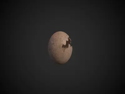 Broken Dinosaur Egg Low-poly 3D model