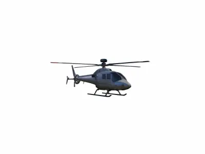 Square Crop Of Helicopter Flying In Sky 3d Render 3D model