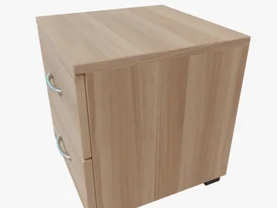 Nightstand bedside table with two drawers Free low-poly 3D model