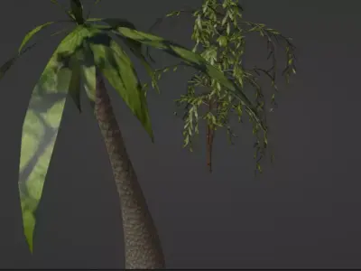 palm and tree Free low-poly 3D model