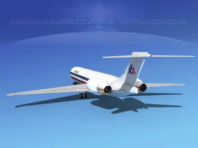 McDonnell Douglas MD-87 American Airlines 3D model