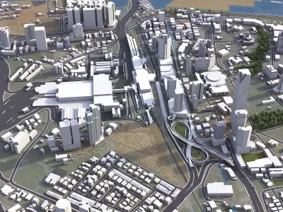 Johor Bahru Low-poly 3D model