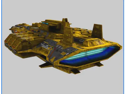LowPoly Starship Cruiser Low-poly 3D model