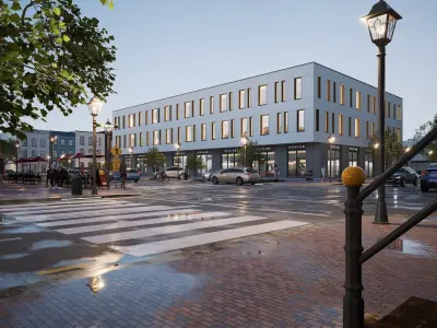 Commercial building Low-poly 3D model