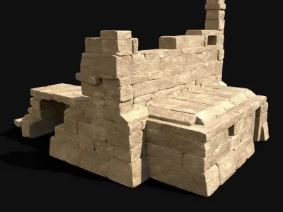 ARABIC DESERT RUINS EGYPTIAN SAND STONE BIBLICAL Low-poly 3D model