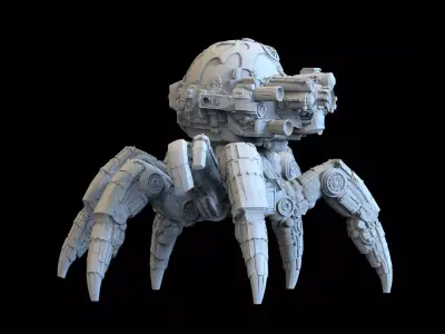 Sci-Fi Mech Spider STL Tabletop Wargame Walker Miniature   3D print model