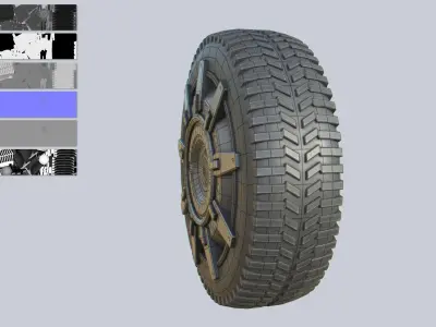 Scifi wheel Low-poly 3D model