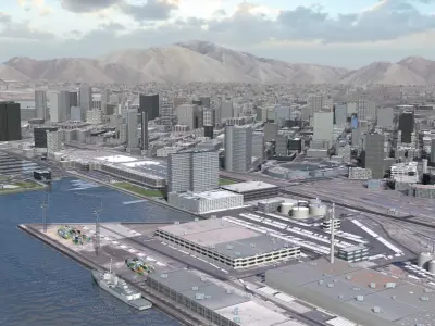 Military Naval Base Low-poly 3D model