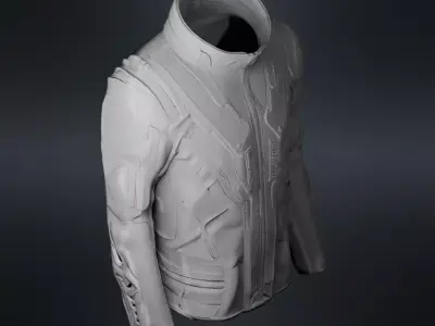 Vanguard X Stealth Tactical Jacket  Futuristic Sci Fi Armor Suit Low-poly 3D model