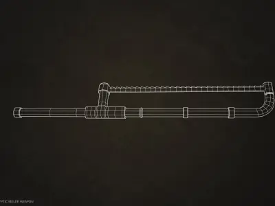 Post Apocalyptic melee weapon Low-poly 3D model buy