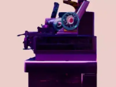 Cyberpunk Industrial Lathe - Sci-Fi Manufacturing Asset Low-poly 3D model